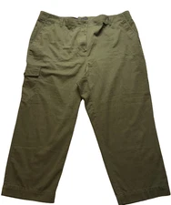 Talbots Supersoft Cargo Pants High Waist Crop Straight Leg Green Size 22W