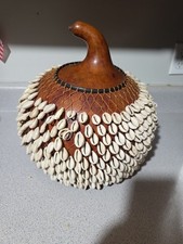 Shekere Percussion Shaker Gourd Cowry Large Traditional African Hand Instrument