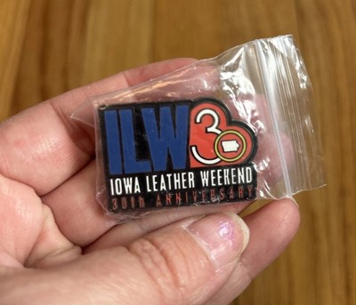 ILW Iowa Leather Weekend 30th Anniversary Pin Pinback Blazing Saddles Des Moines