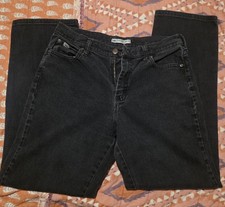 Vintage Lee Sport Blk Denim Jeans Size 6 Medium High Waist Relaxed Straight Leg