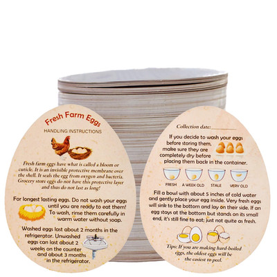 Rucadeco 250 Stück Premium frische Farm Eier Handhabung Anleitungskarten - 2,7 x 3,5