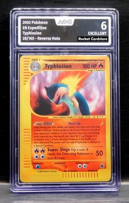 Pokemon Typhlosion Reverse-Holo English 28/165 Expedition PSA AOG 6 Excellent