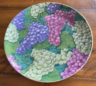 Department 56 Vineyard Salad Plates Artist Cheryl Johnson 7 5/8'' Set of 6 Mint