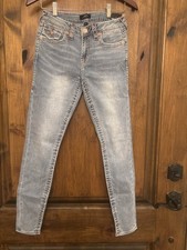 True Religion Halle Mid Rise Skinny Jeans 26 Blue Denim Stretch