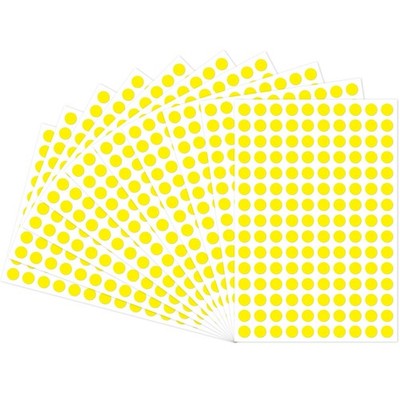 3000 Pcs Yellow Dot Stickers 3/8 Inch Removable, 10mm Tiny Round Color Coding...