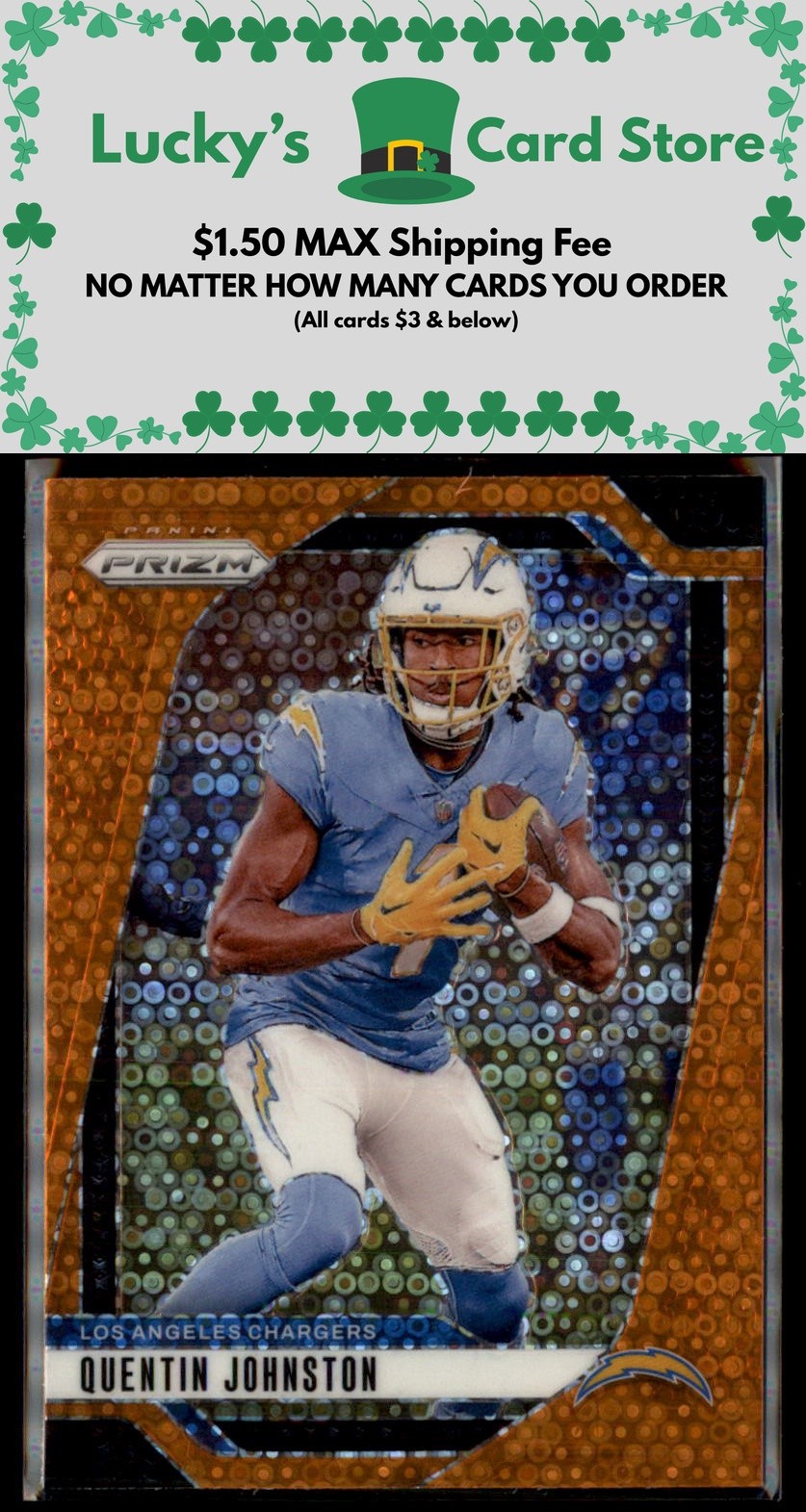 2024 Panini Prizm #160 Quentin Johnston Orange Disco Prizm