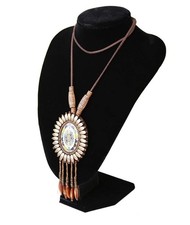 Black Velvet 3-Dimensional Necklace Bust Display Holder Jewelry Neck Pendant ...