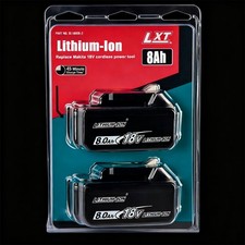 2Pack 8.0Ah Battery For Makita 18V Lithium-Ion Genuine BL1830 BL1850 BL1860B NEW