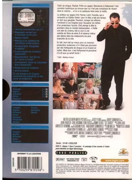 Get Shorty - Edición Coleccionista - DVD Nuevo - Imagen 2 de 2