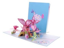 Flying Butterflies 3D Pop Up Greeting Card   Floral Thank You Card, Butterfly