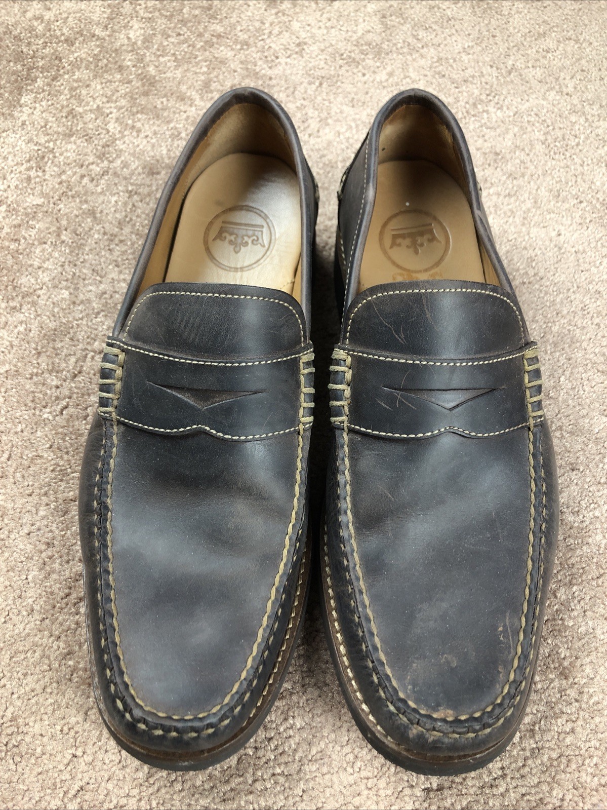 Peter Millar Solid Brown Leather Loafers Size 9M … - image 2