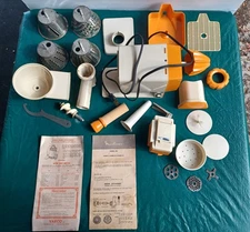 Vintage 70's Moulinex #245 Charlotte 24 Piece Meat Grinder/Juicer/Salad Maker