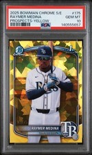 Raymer Medina 2025 Bowman Chrome #BCP-175 Sapphire Yellow /75 PSA 10-pop 1