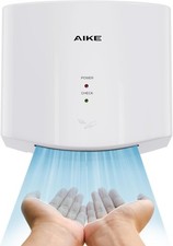 Aike AK2630 Limpiaparabrisas Secador de Manos Blanco Compacto 110V 1400 Watts con Enchufe de 2 Pin
