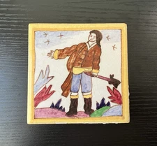 Antique AETCO American Faience European Style Art Tile, Man