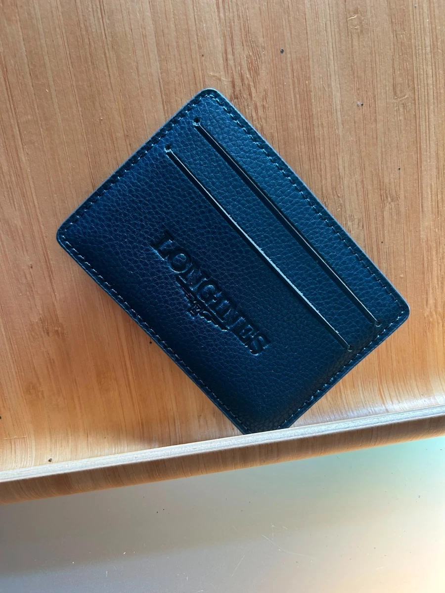 Longines portatarjetas de crédito nuevo cuero azul