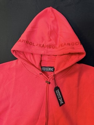 Kangol Men's Pullover Hoodie Sweatshirt Red Sz XL Kangaroo Pocket
