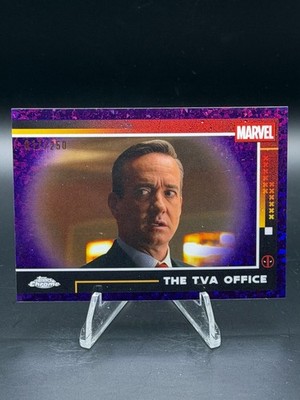 2025 Topps Chrome Deadpool #57 THE TVA OFFICE Purple Mini Diamonds /250 Marvel
