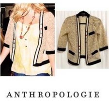 COREYLYNN CALTER It's In the Details Lace Blazer Jacket Beige Black Size M
