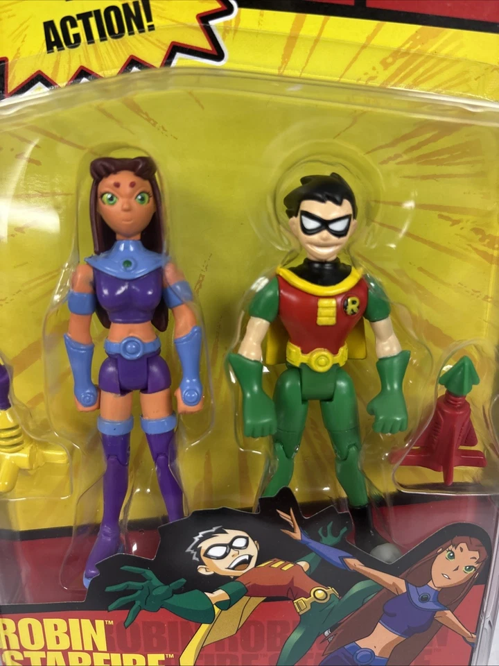 "Figuras Bandai Teen Titans Robin y Starfire 3,5"" como nuevas" Foto 3 de 4