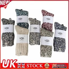 UGG Women's Ribbed Super Pile Socks Threaded Slouchy Crew Sock One Size Gift NEW