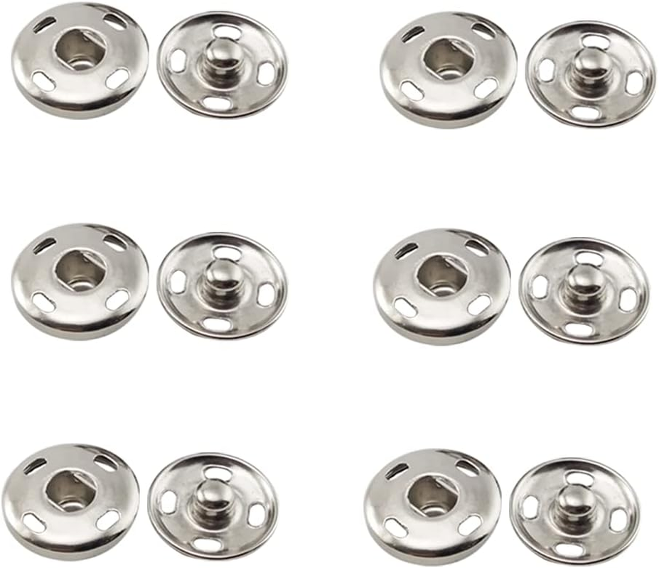 Sew on Snap Buttons, 6 Sets Press Studs Snaps Fasteners Buttons for Clothes Purs