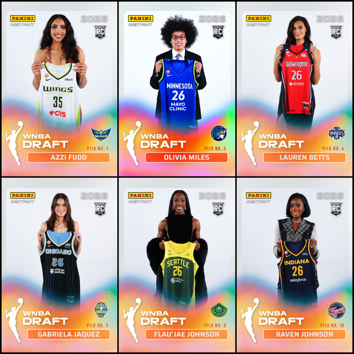 井上未唯奈 BIG JERSEY CARD 12/90 2026 Panini Instant WNBA - ROOKIE CARD DRAFT NIGHT SP - Pick A