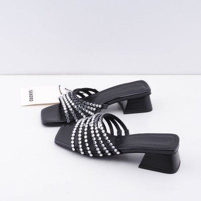 Sandro Paris Women's Shoes Size 37 EU Rhinestone Mules SFACH01043 RRP: 275EUR