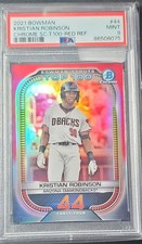 Topps 2021 Bowman Scouts Top 100 Kristian Robinson Red Refractor #BTP-44 PSA 9 …