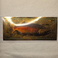 Chinook Salmon 24K Gold 100 Milligrams Commemorative Novelty Note