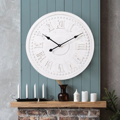 Vintage Wall Clock with Roman Numerals   24'', 30'', 36''   Quartz Movement, Bla...