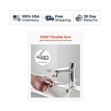 VEVOR 1080  Swivel Faucet Extender Aerator 2 Mode Sink Attachment Silver