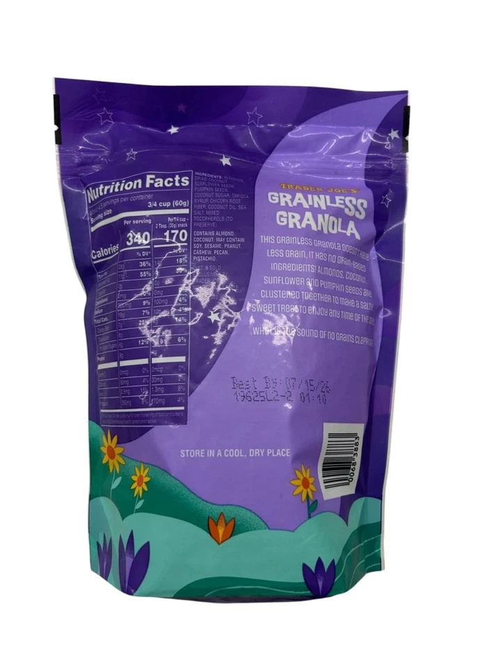 Granola sin granos Trader Joe's 10 oz vegana y sin gluten almendras crujientes coco Foto 2 de 3