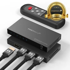 HDMI 3 In 1 Out 3x1 Port 4K UHD HDR Auto Scaling Selector Switch Adapter Hub Box