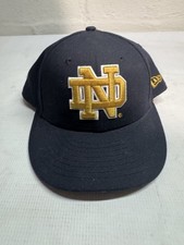 Note Dame Fighting Irish 7 3/4 New Era NCAA Fitted Baseball Hat Cap Navy Blue