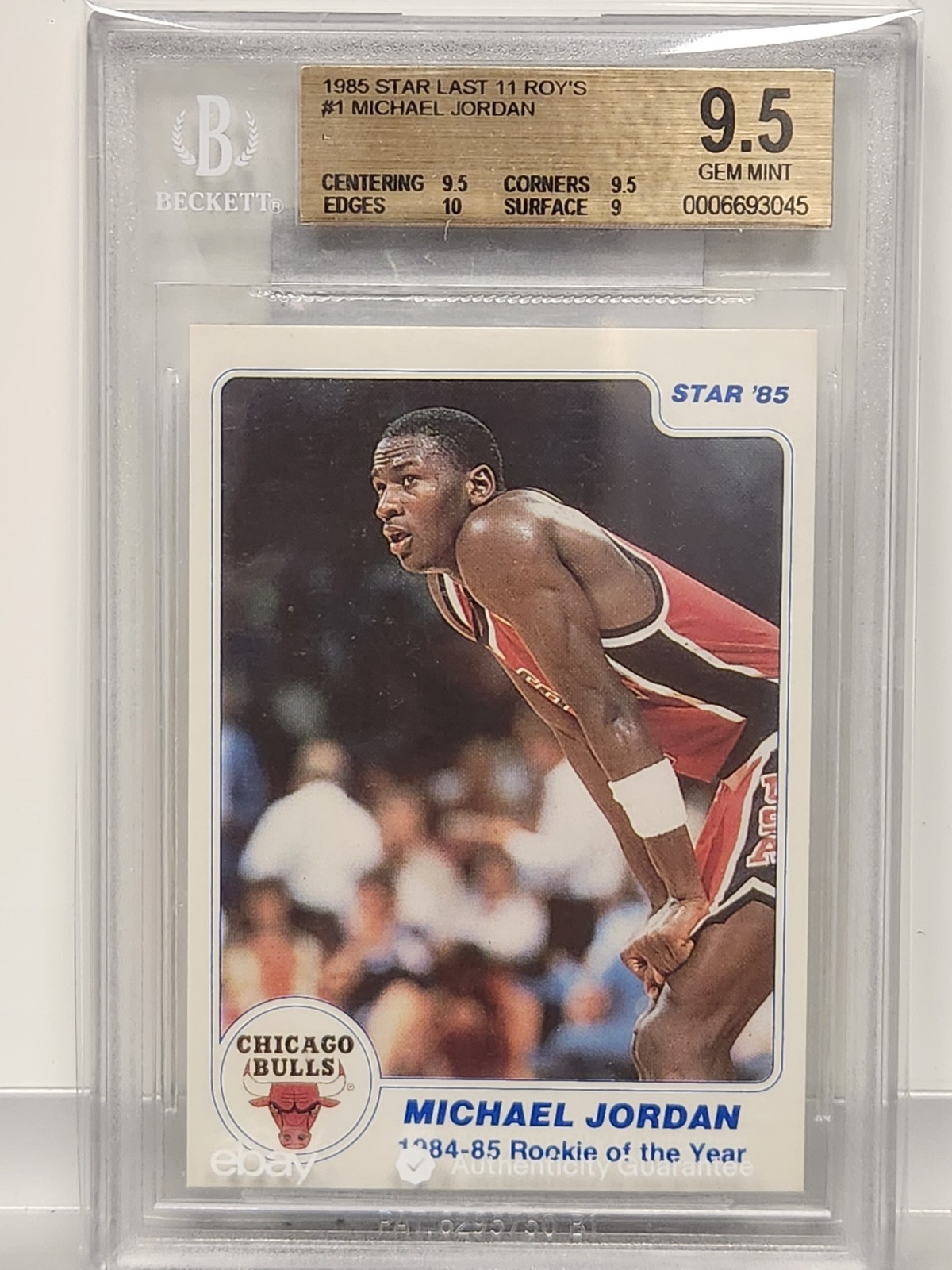 1985 Star Last 11 ROY #1 Michael Jordan Rookie BGS 9.5 GEM MINT w/ 10 Edges