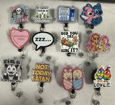 Funny Hospital Nurse Retractable Badge Reels ID Possum Simba Stitch LGBT Babies