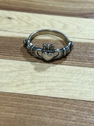 Vintage Sterling 925 Silver Irish Claddagh Ring Size 7