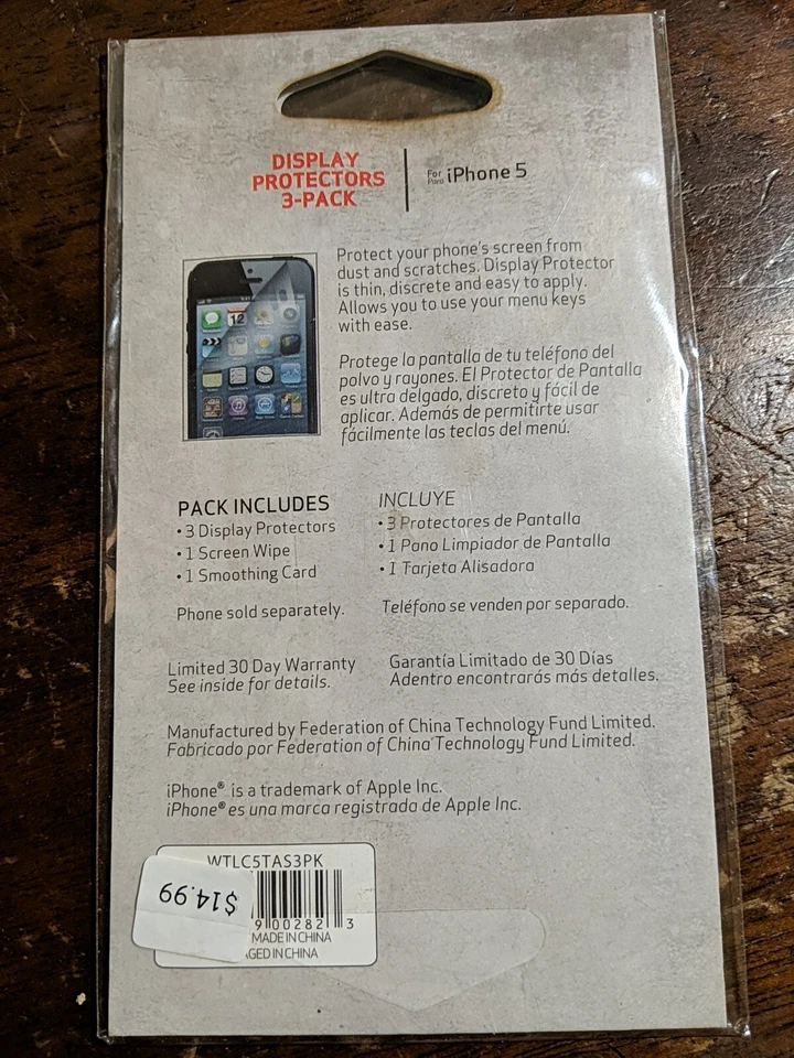 Paquete de 3 protectores de pantalla Verizon para iPhone 5 5s SE antiarañazos WTLC5TAS3PK Foto 2 de 2