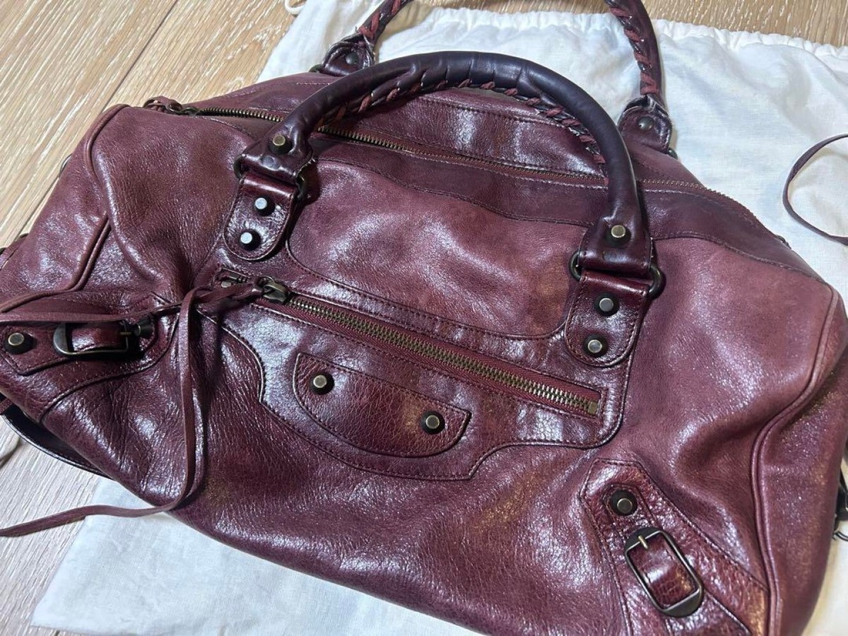 【美品】CITY Shoulder Bag (red) BALENCIAGA The First City 2Way Hand bag Red Leather Shoulder