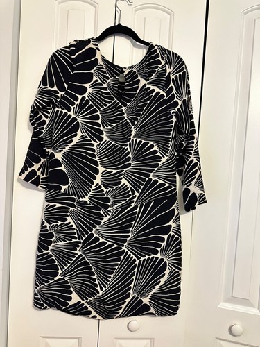 J Crew black and cream floral tunic dress 8 - Picture 6 of 7