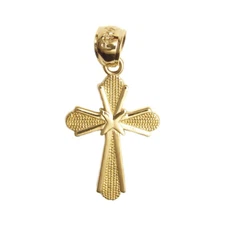 New 14k Yellow Gold Small Cross Pendant