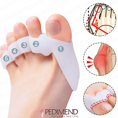 PEDIMEND  2X Silikon Gel Zehentrenner für Hammerzehen & richtige Zehenausrichtung