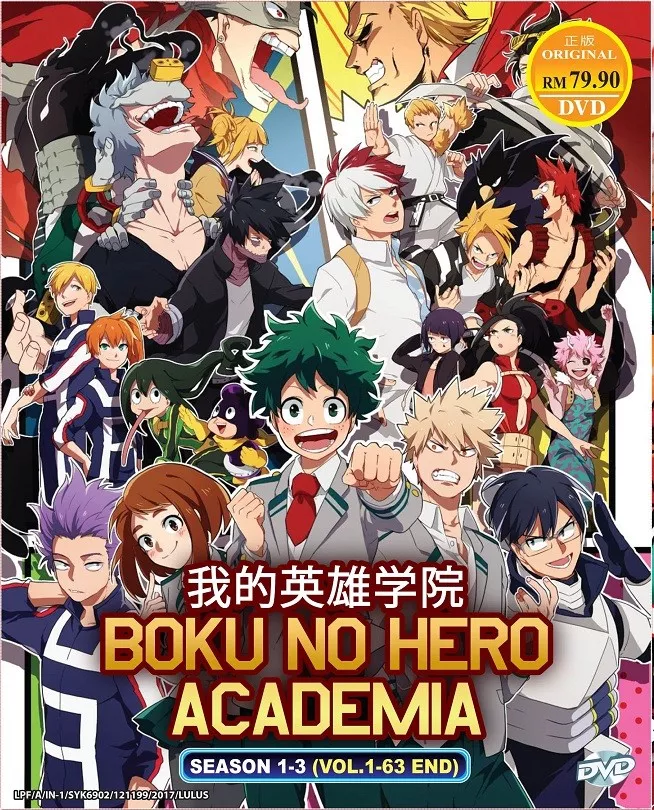 DVD Anime My Hero Academia Complete Series Season 1+2+3 (1-63 End