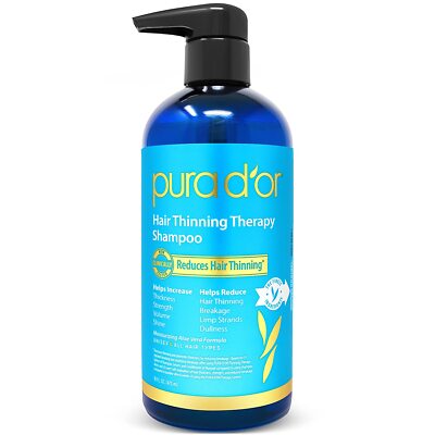 PURA D'OR Dor Hair Thinning Therapy Shampoo Original Blue Label Shampoo 16 fl oz