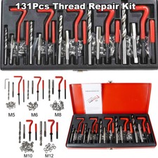 131Pcs Thread Stripped rethread Helicoil Repair Kit Set M5 M6 M8 M10 M12 Metric