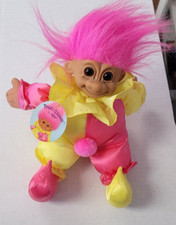 Vintage 90's Russ Clown Troll Doll 6" Plush In Jester Costume