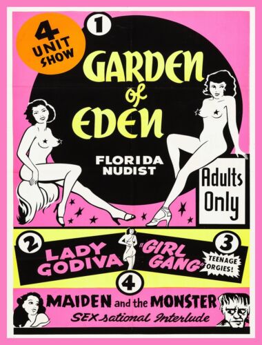 11493.Poster print.Decorative.Wall decoration.Garden of Eden nudist movie - Picture 1 of 1