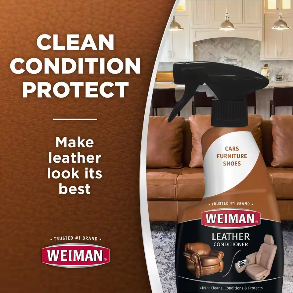 Weiman LEATHER CONDITIONER CLEANER Protect Restore Car Auto Seat Sofa