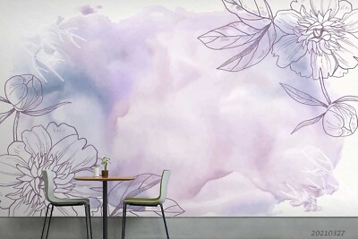 3D Flower Floral Watercolor Wallpaper Wall Murals Removable Wallpaper 4